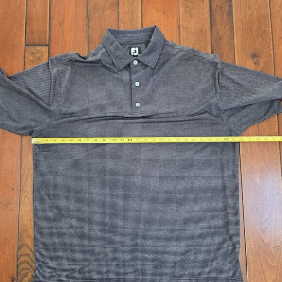 FootJoy Shirt Mens XL Gray Houndstooth Polo Heather Lisle Performance Golf FJ - Picture 8 of 10
